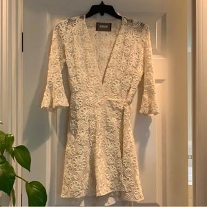 Reformation Embroidered Light Cream Dress - Size 2